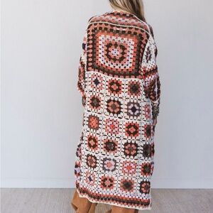 Three Bird Nest soulful wanderer granny square crochet cardigan